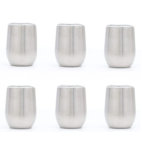 12oz CASE (48 UNITS) wine stainless steel stemless wine glasses,cheap wine  tumblers /White