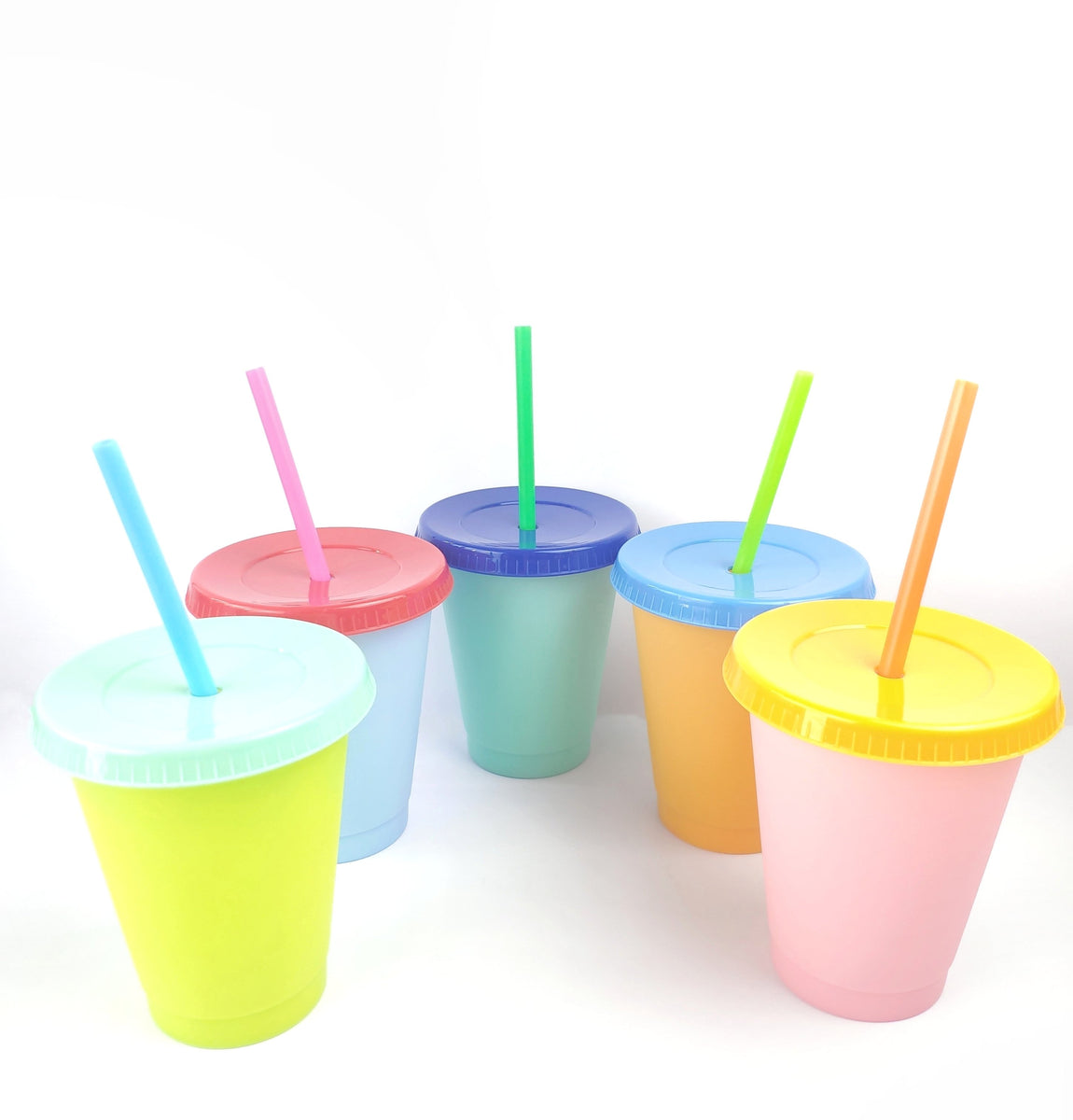 550ML Coffee Juice Plastic Sippy Cup BPA Free Drinking Cup Straw Bottle  Rainbow Water Cup