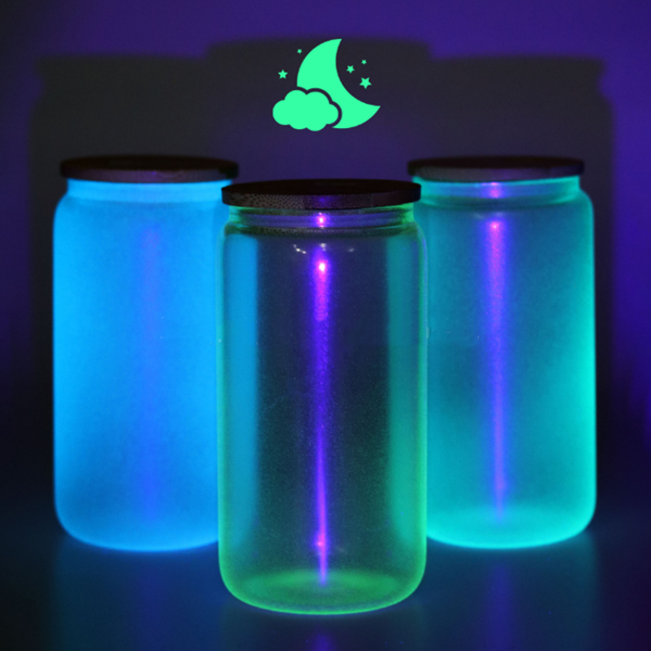 16oz Case (16/32 Units) Glow In Dark Sublimation Matte Beer Glass Can Tumbler