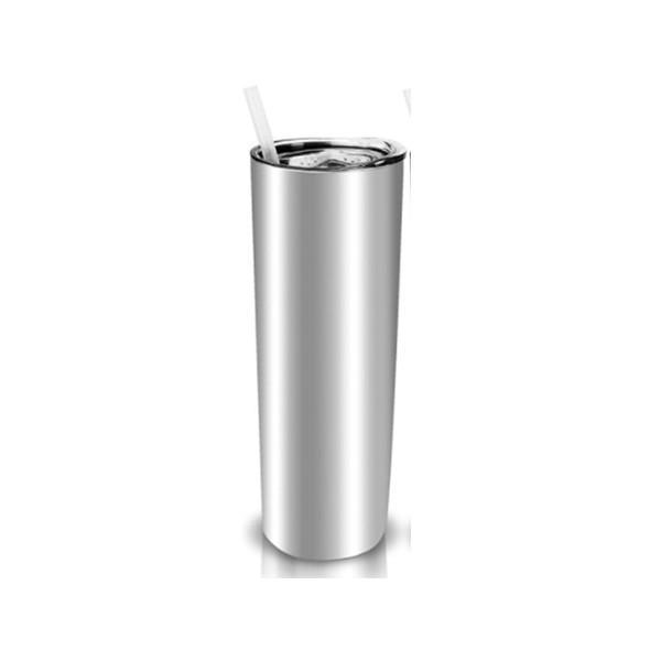 30oz/900ml Stainless Steel Tumbler with Straw & Lid (Plain
