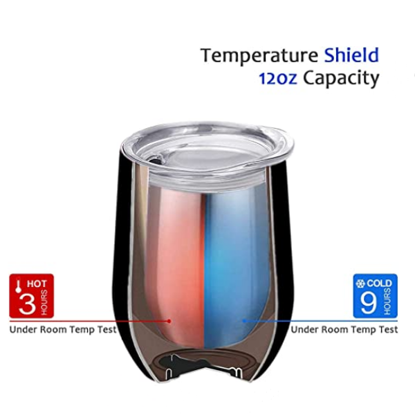 48pcs Wine tumbler stemless glasses stainless steel cup insulation