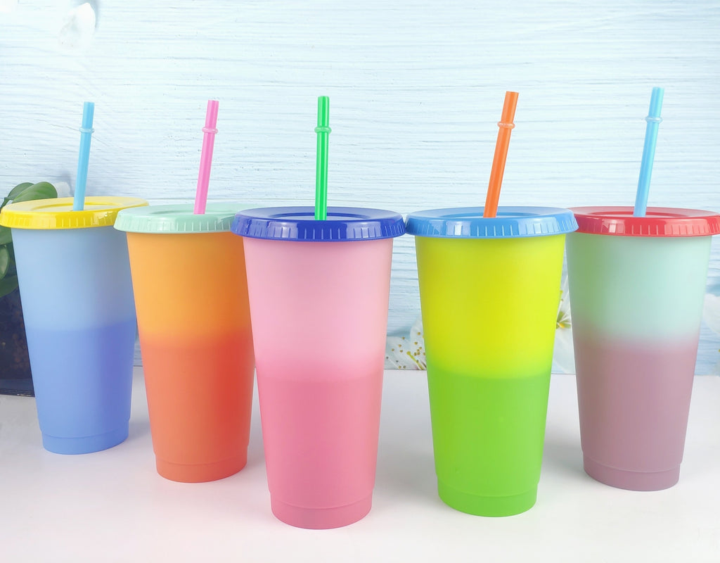 Reusable Color Changing Tumbler Coffee Cups - 5 Pcs 16oz Plastic Tumblers  Cup with Lids For Hot Drin…See more Reusable Color Changing Tumbler Coffee