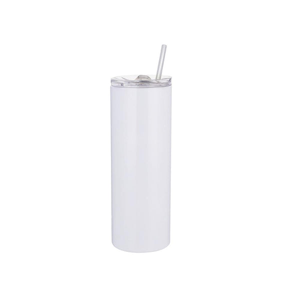 20oz Sublimation Straight Skinny Tumbler Coffee Mugs Blanks White Stainless  Steel Insulated Bottle With Straw With Lid Straw From Mask20_20, $0.49