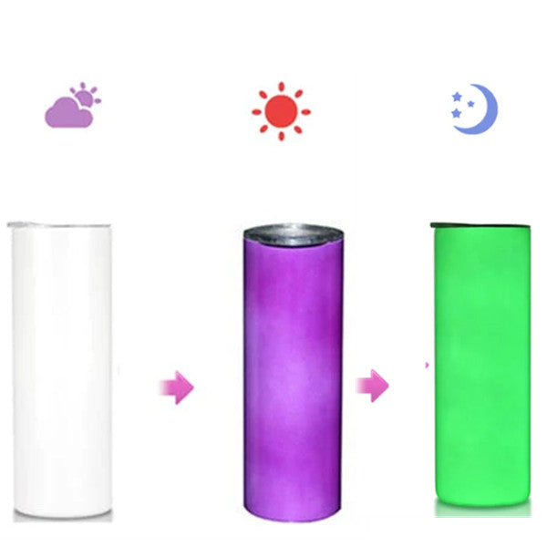 20oz Uv Sublimation Tumblers Glowing Color Skinny Straight Sublimation Blanks Tumblers
