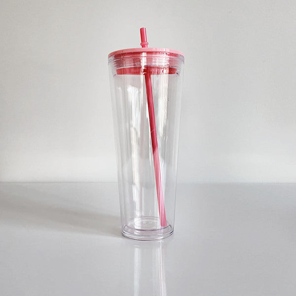 Clear Double Walled Acrylic Tumbler; 20-24oz Cup