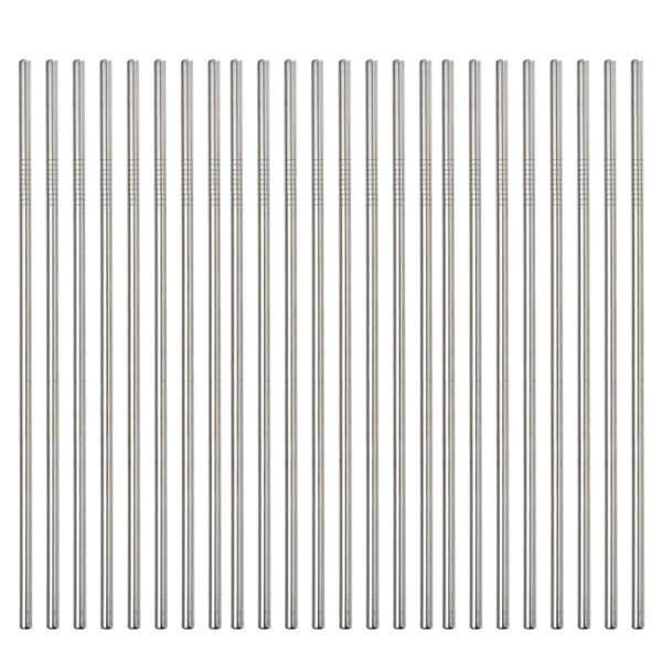 (50 Sticks) Pack 9.5"  Reusable Stainless Steel Metal Straws