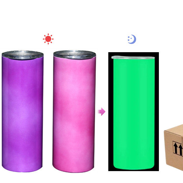 20oz Case(24 Units) Uv Glowing In The Dark Color Changing Skinny Sublimation Tumbler