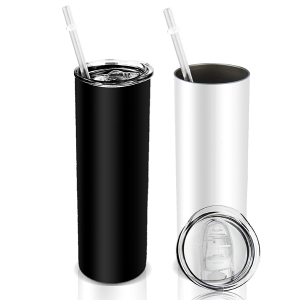 Buy Zonegrace 2 Pack 20 oz and 30 oz Black Tumbler with Straw Lid