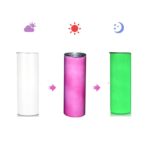 20oz Uv Sublimation Tumblers Glowing Color Skinny Straight Sublimation Blanks Tumblers